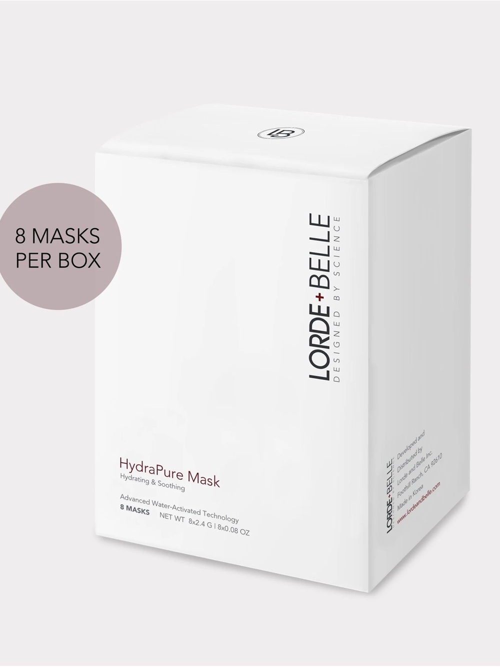 Lorde + Belle HydraPure Mask — (8 Masks) - New in Box